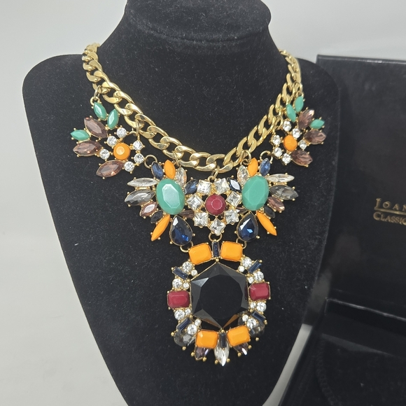 JOAN RIVERS Collection Statement Necklace With Multi Colored Rhinestones Y2K - Picture 5 of 10